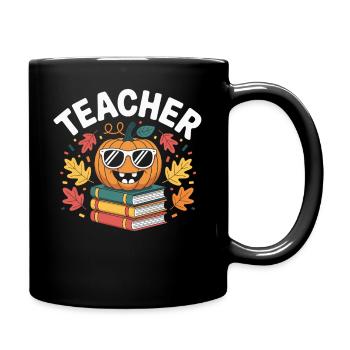 Lehrer Geschenkidee Herbst - Tasse einfarbig - Schwarz - Rechts