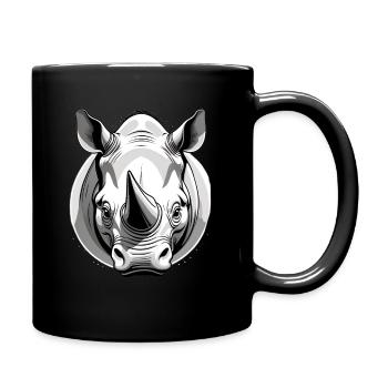 Stilvolle Nashorn-Illustration - Tasse einfarbig - Schwarz - Rechts