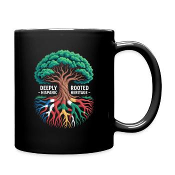 Deeply Rooted Hispanic Heritage Roots Tree - Full Colour Mug - black - Right