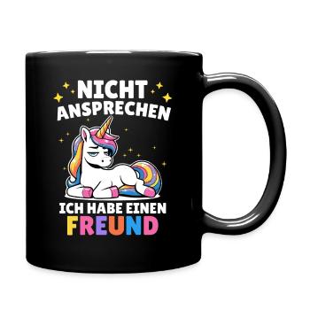 Malle NICHT ANSPRECHEN HABE EINEN FREUND - Tasse einfarbig - Schwarz - Rechts