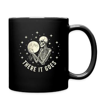Skull and Moon Motif with Saying - Full Colour Mug - black - Right