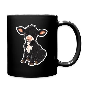 Kuh - Tasse einfarbig - Schwarz - Rechts