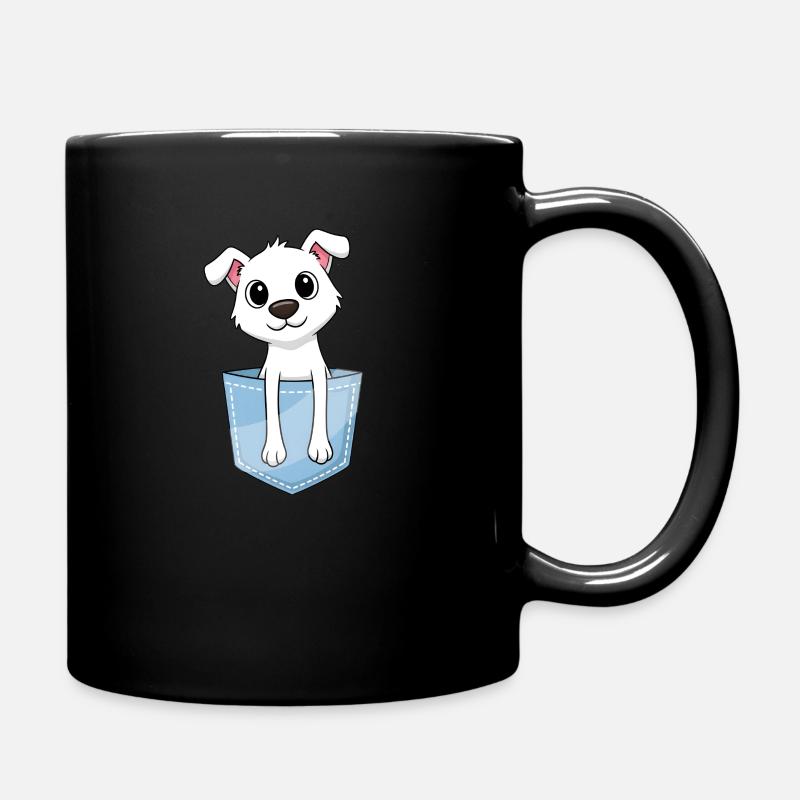 Süßer Welpe in der Tasche - Tasse einfarbig - Schwarz