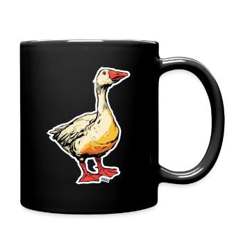 Bande dessinée Oie avec bec - Mug uni - noir - Droite