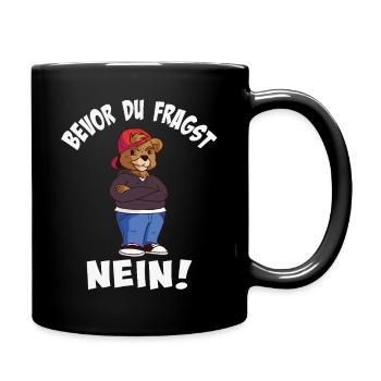 Cool bear style with trendy hat - Full Colour Mug - black - Right