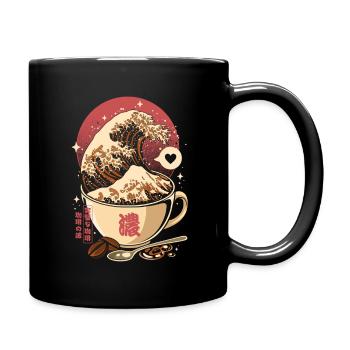 Ocean Coffee Mug and Japanese Kanagawa Waves - Full Colour Mug - black - Right