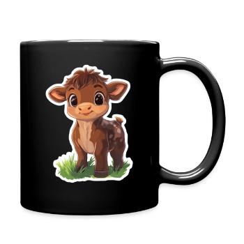 Kuh - Tasse einfarbig - Schwarz - Rechts