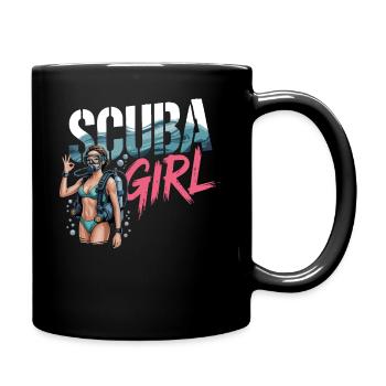 Scuba Girl Taucherin Design - Tasse einfarbig - Schwarz - Rechts