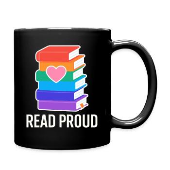 Reading Pride With Rainbow Heart - Full Colour Mug - black - Right