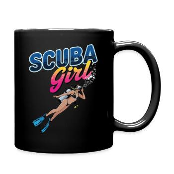 Scuba Girl Tauch-Design - Tasse einfarbig - Schwarz - Rechts