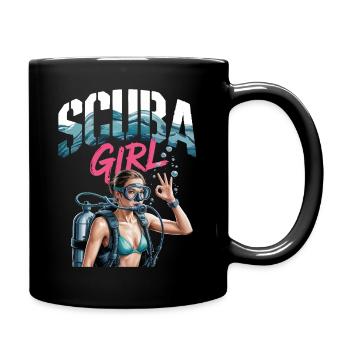 Scuba Girl Diver Design - Full Colour Mug - black - Right