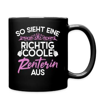 So Sieht Eine Richtig Rentnerin Aus - Tasse einfarbig - Schwarz - Rechts