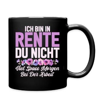 Renterin Oma Großmama Großmutter Großeltern Rente - Tasse einfarbig - Schwarz - Rechts