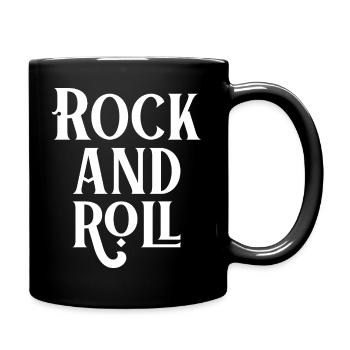 Vintage Rock and Roll Typography Design - Full Colour Mug - black - Right