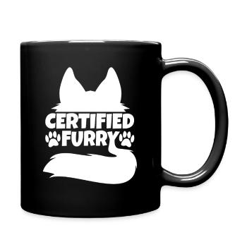 Certified furry - Tasse einfarbig - Schwarz - Rechts
