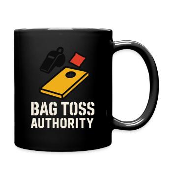 Cornhole Refere Offizielles Schiedsrichter - Tasse einfarbig - Schwarz - Rechts