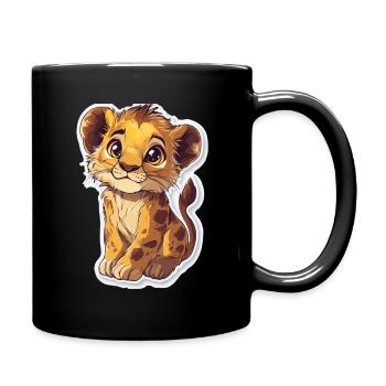 Lion - Full Colour Mug - black - Right