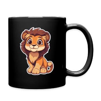 Lion - Full Colour Mug - black - Right