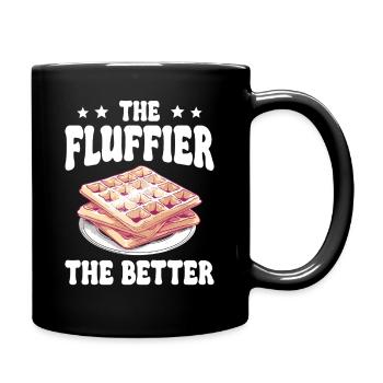 The Fluffier The Better Waffle Pancakes - Full Colour Mug - black - Right