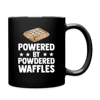 Powered By Powdered Waffles - Full Colour Mug - black - Right
