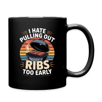 Je déteste arracher les côtes trop tôt Grillen - Mug uni - noir - Droite