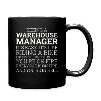 Warehouse Manager Riding A Bike - Tasse einfarbig - Schwarz - Rechts