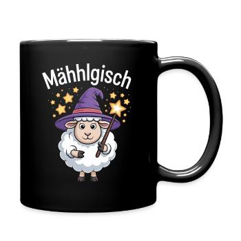 Mähhlgisch Sheep Wizard Witch Wand Stars - Full Colour Mug - black - Right