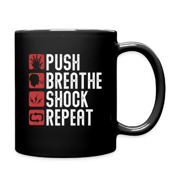 CPR instructor resuscitation emergency doctor - Full Colour Mug - black - Right