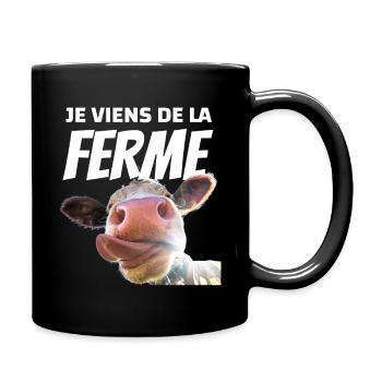 KRAU: ICH KOMME VOM BAUERNHOF - Tasse einfarbig - Schwarz - Rechts