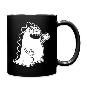 Ondulation de dinosaures – kawaii, dessin animé et joie primitive - Mug uni - noir - Droite