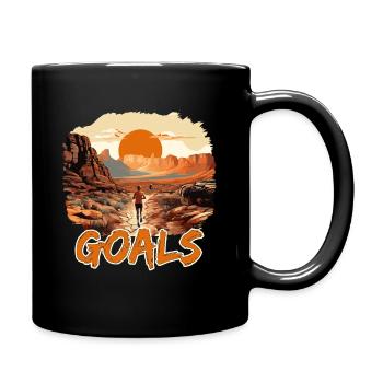 Setting goals Runners Adventure Landscape - Full Colour Mug - black - Right