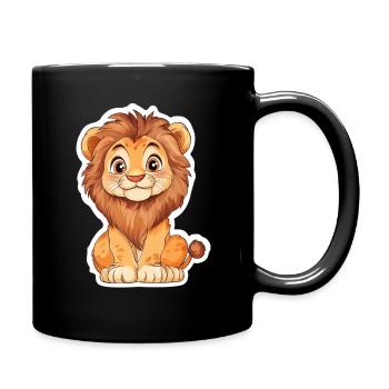 Lion - Full Colour Mug - black - Right