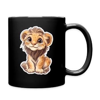 Lion - Full Colour Mug - black - Right