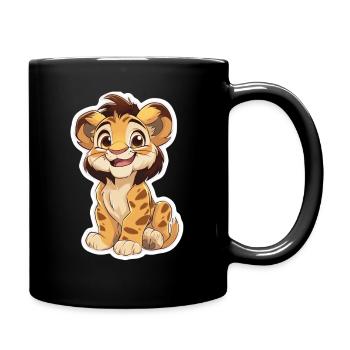 Lion - Full Colour Mug - black - Right