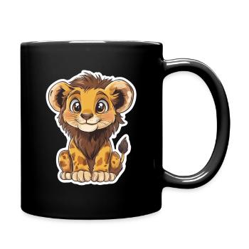 Lion - Full Colour Mug - black - Right