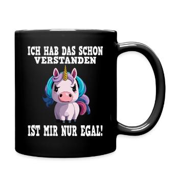 Mignon look câlin licorne - Mug uni - noir - Droite