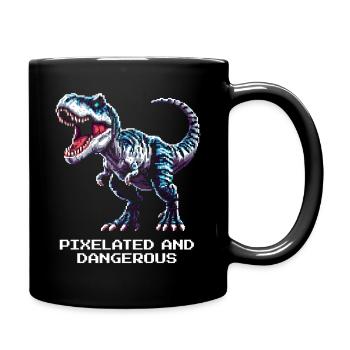 Pixélisé et dangereux | Dinosaure - Mug uni - noir - Droite