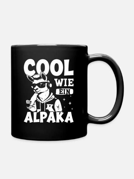 Alpaka Fan COOL WIE EIN ALPAKA Lama Lustig - Tasse einfarbig - Schwarz