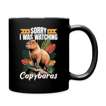 Funny aesthetic Kawaii Capybara - Tasse einfarbig - Schwarz - Rechts