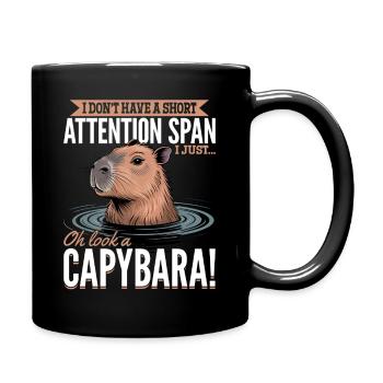 Funny aesthetic Kawaii Capybara - Tasse einfarbig - Schwarz - Rechts