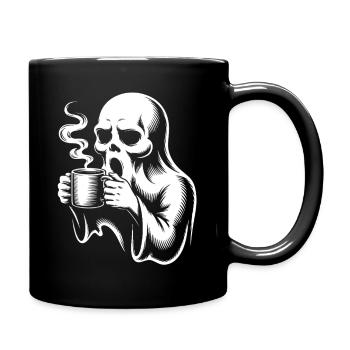 Kaffee Gespenst Morgenmuffel Koffein  - Tasse einfarbig - Schwarz - Rechts