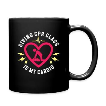 CPR instructor resuscitation emergency doctor - Full Colour Mug - black - Right