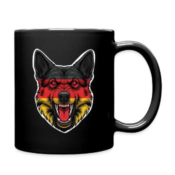 German Shepherd Flag Motif - Full Colour Mug - black - Right