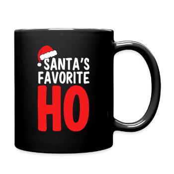 Santa's Favorite Ho - Cheeky Saying - Full Colour Mug - black - Right