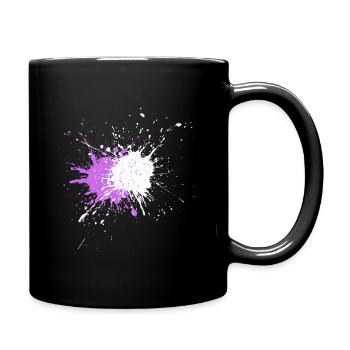 Explosion de couleur violette sur noir - Mug uni - noir - Droite