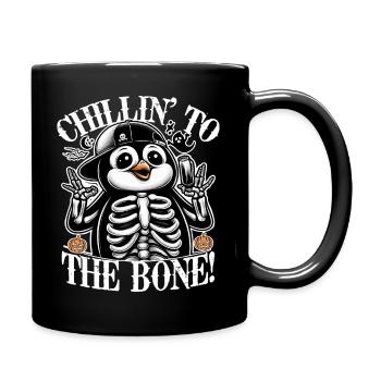 Skeleton Penguin Chilling Halloween Motif - Full Colour Mug - black - Right