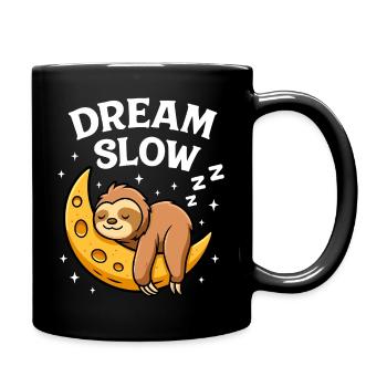 Cute sleeping sloth on moon - Full Colour Mug - black - Right