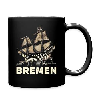 Historische Bremer Hansekogge  - Tasse einfarbig - Schwarz - Rechts