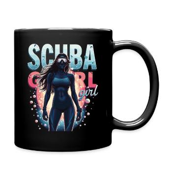 Scuba Girl Diver Design - Full Colour Mug - black - Right