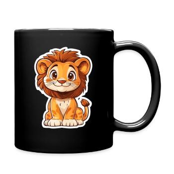 Lion - Full Colour Mug - black - Right